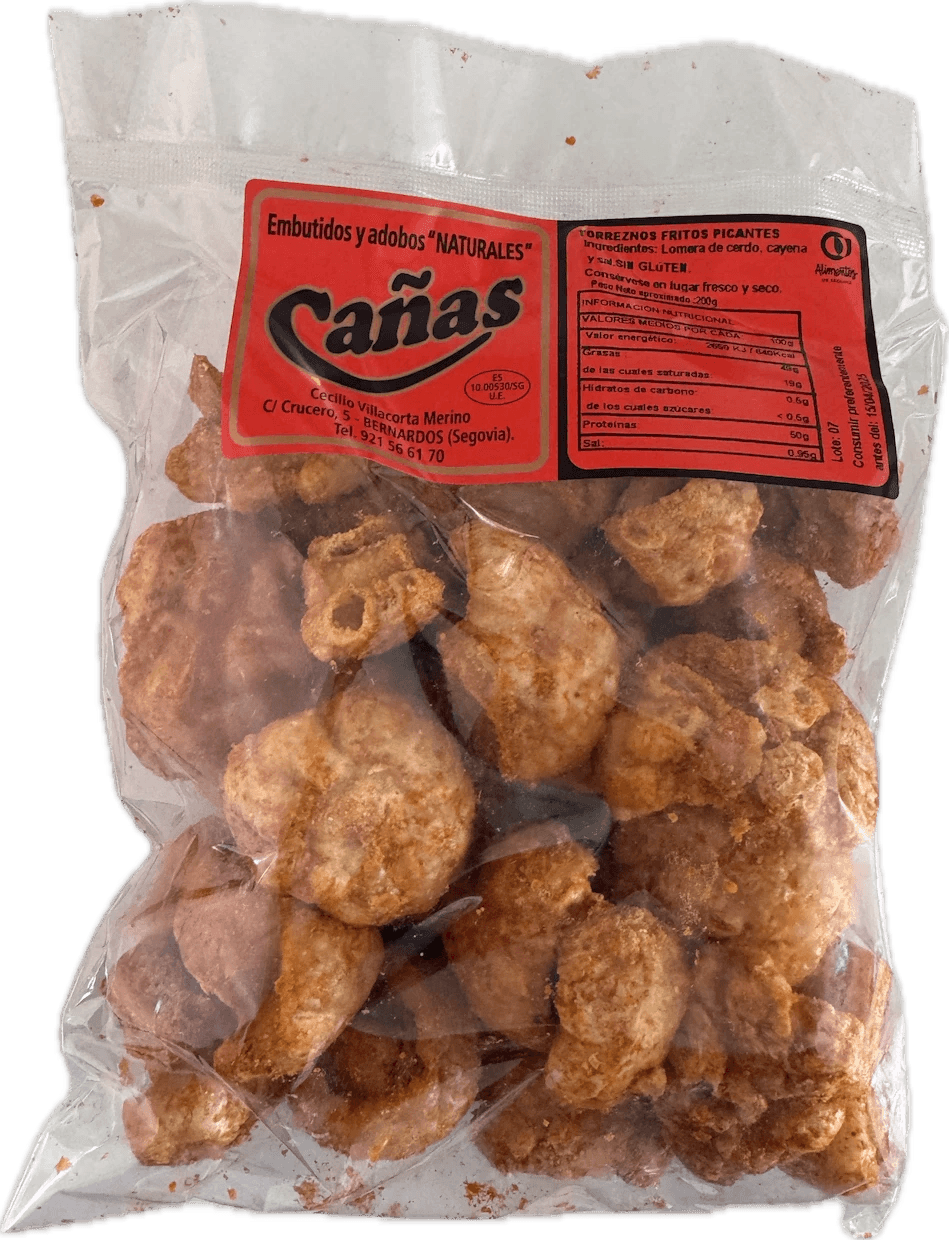 Torreznos picantes en bolsa