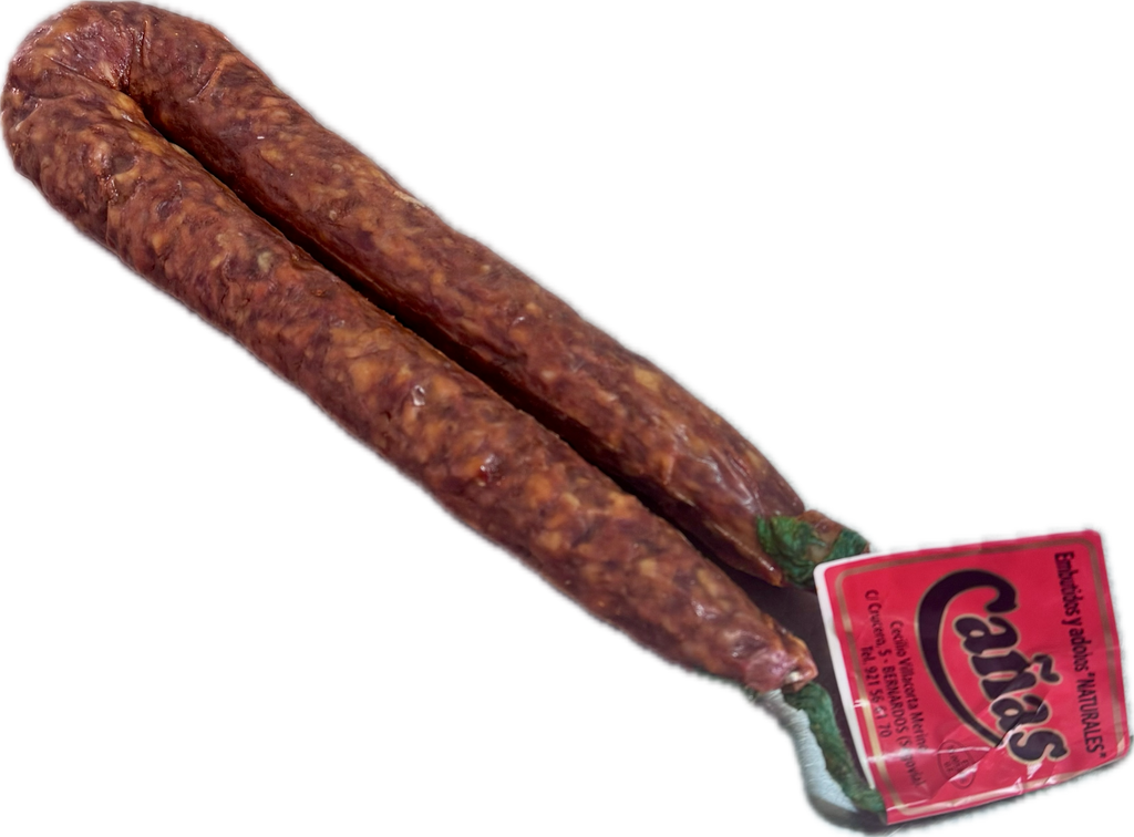 Chorizo con cebolla en sarta