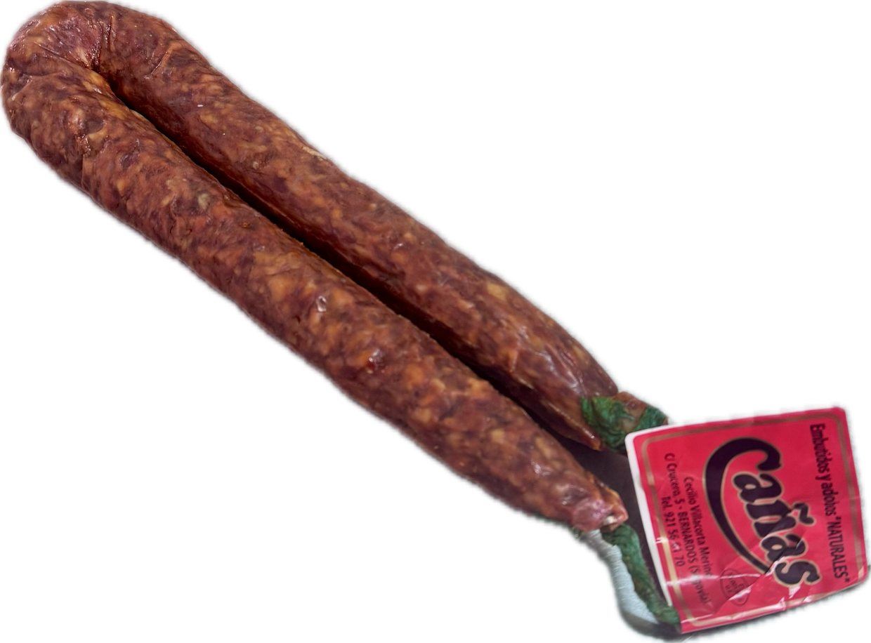 Chorizo con cebolla en sarta