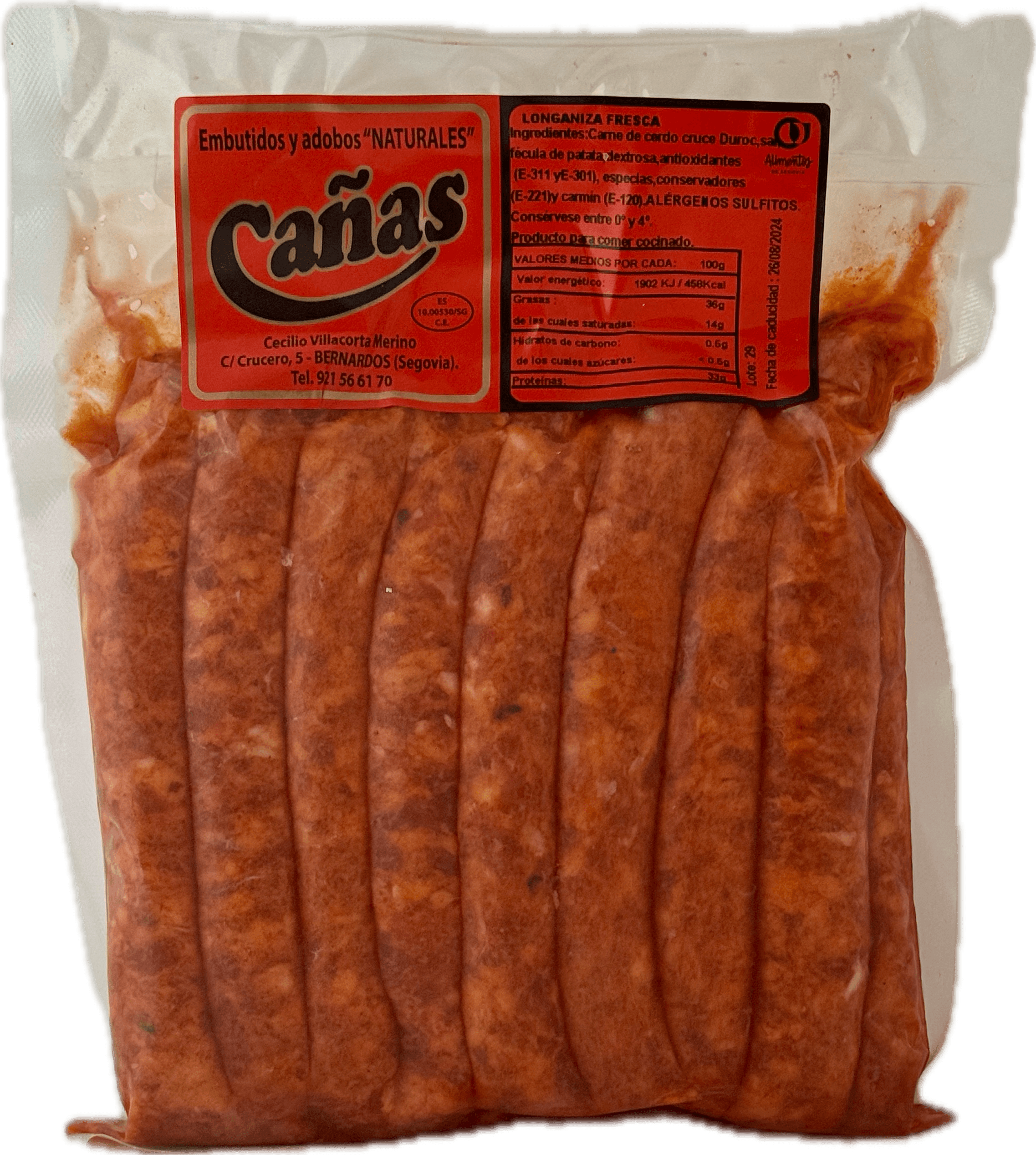 Longaniza Fresca Roja tripa natural