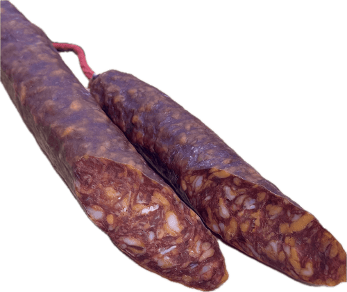 Detalle de chorizo sarta picante artesanal