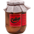 Chorizo de orza artesano de Segovia sobre fondo blanco