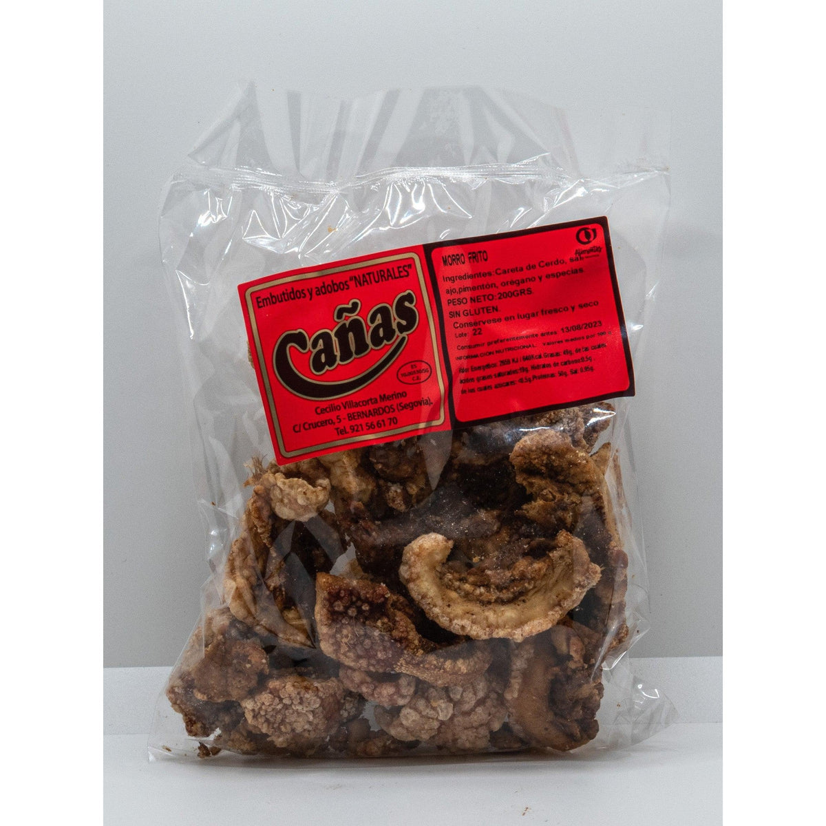 Variedad de torreznos de morro incluida en el pack degustación: 2 bolsas