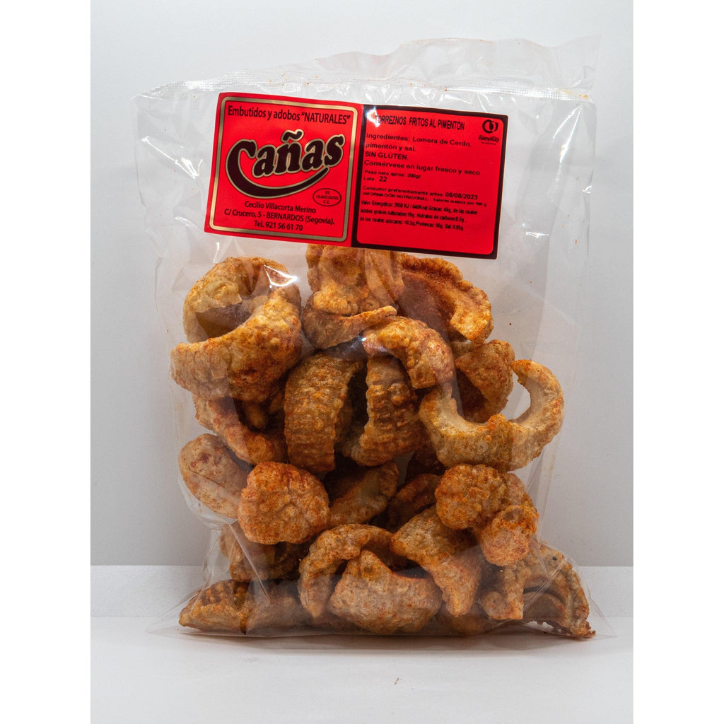 Variedad de torreznos al pimentón DOP de La Vera incluida en el pack: 2 bolsas